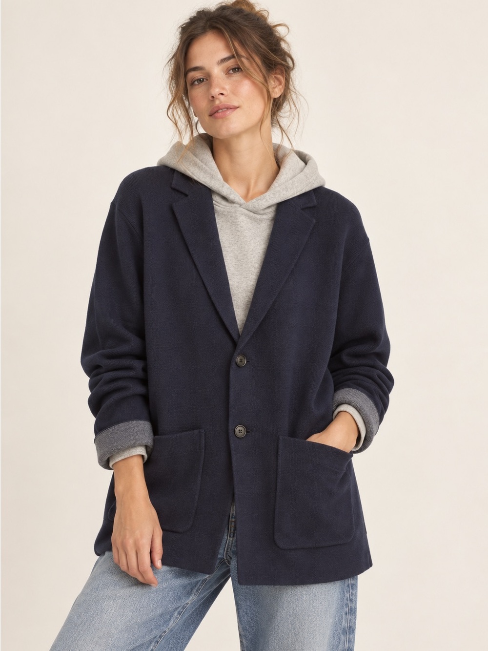 BNWT Banana Republic oversized SUPIMA® Cotton Sweater Blazer